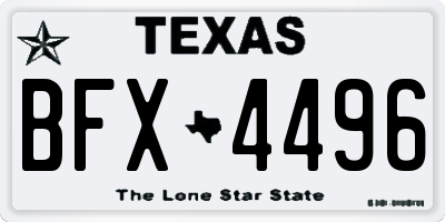 TX license plate BFX4496