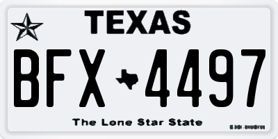 TX license plate BFX4497