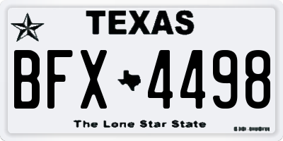 TX license plate BFX4498