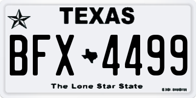 TX license plate BFX4499