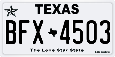 TX license plate BFX4503