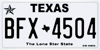 TX license plate BFX4504