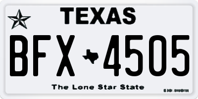 TX license plate BFX4505