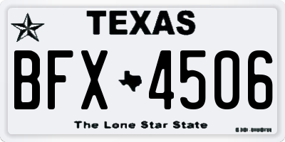 TX license plate BFX4506