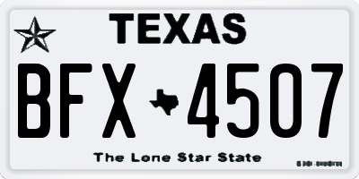 TX license plate BFX4507