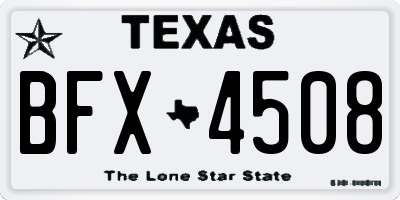 TX license plate BFX4508