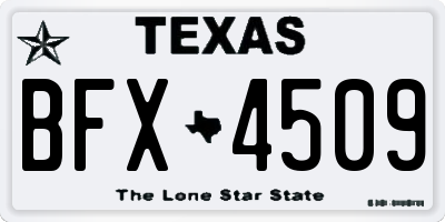 TX license plate BFX4509