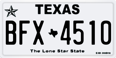 TX license plate BFX4510