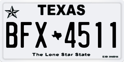 TX license plate BFX4511