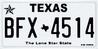TX license plate BFX4514