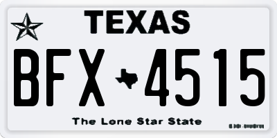 TX license plate BFX4515