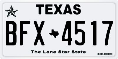 TX license plate BFX4517