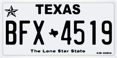 TX license plate BFX4519