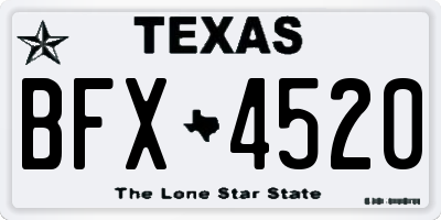 TX license plate BFX4520