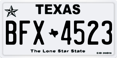 TX license plate BFX4523