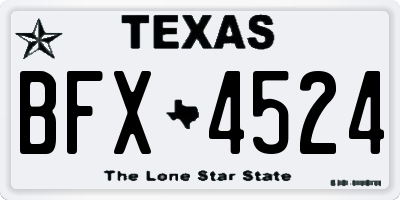 TX license plate BFX4524