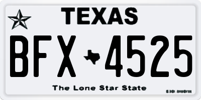 TX license plate BFX4525