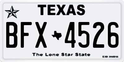 TX license plate BFX4526