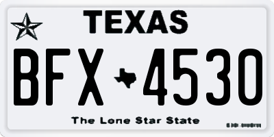 TX license plate BFX4530