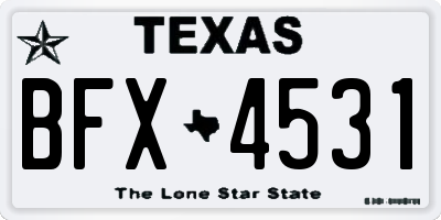 TX license plate BFX4531