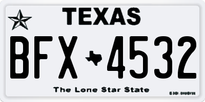TX license plate BFX4532