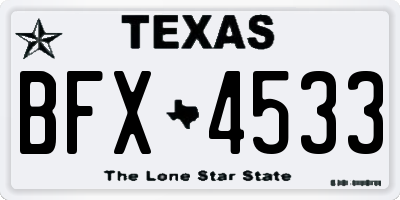 TX license plate BFX4533