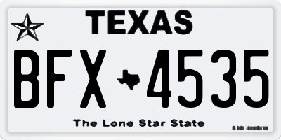 TX license plate BFX4535