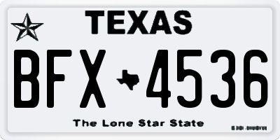 TX license plate BFX4536