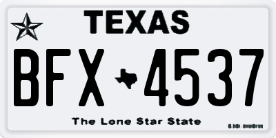TX license plate BFX4537