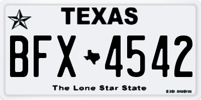 TX license plate BFX4542