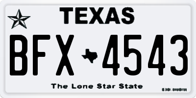 TX license plate BFX4543
