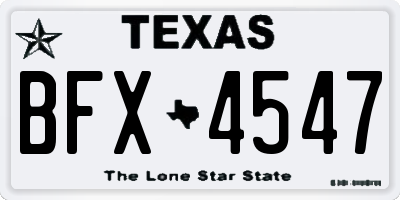 TX license plate BFX4547