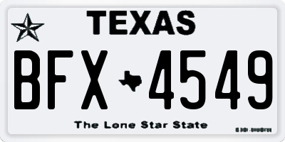 TX license plate BFX4549
