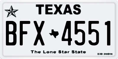TX license plate BFX4551