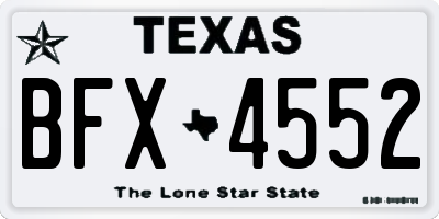 TX license plate BFX4552