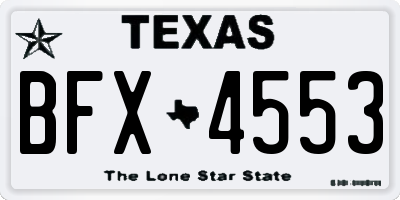TX license plate BFX4553