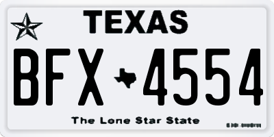 TX license plate BFX4554