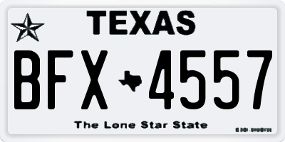 TX license plate BFX4557