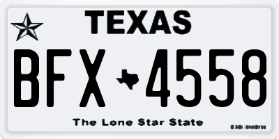 TX license plate BFX4558