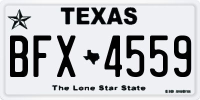 TX license plate BFX4559