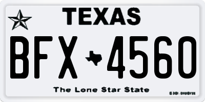 TX license plate BFX4560