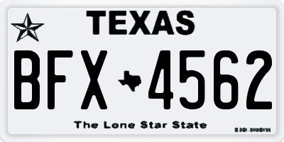 TX license plate BFX4562