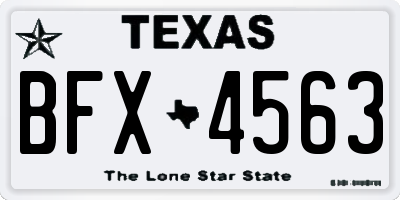 TX license plate BFX4563
