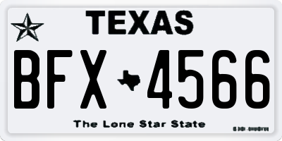 TX license plate BFX4566