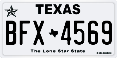 TX license plate BFX4569
