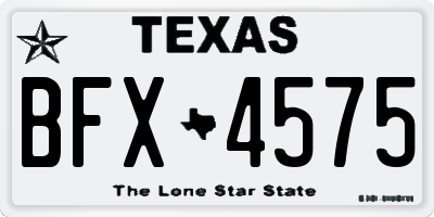 TX license plate BFX4575