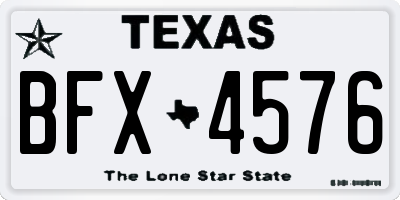 TX license plate BFX4576