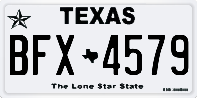 TX license plate BFX4579