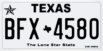 TX license plate BFX4580