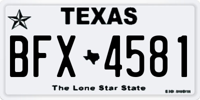 TX license plate BFX4581